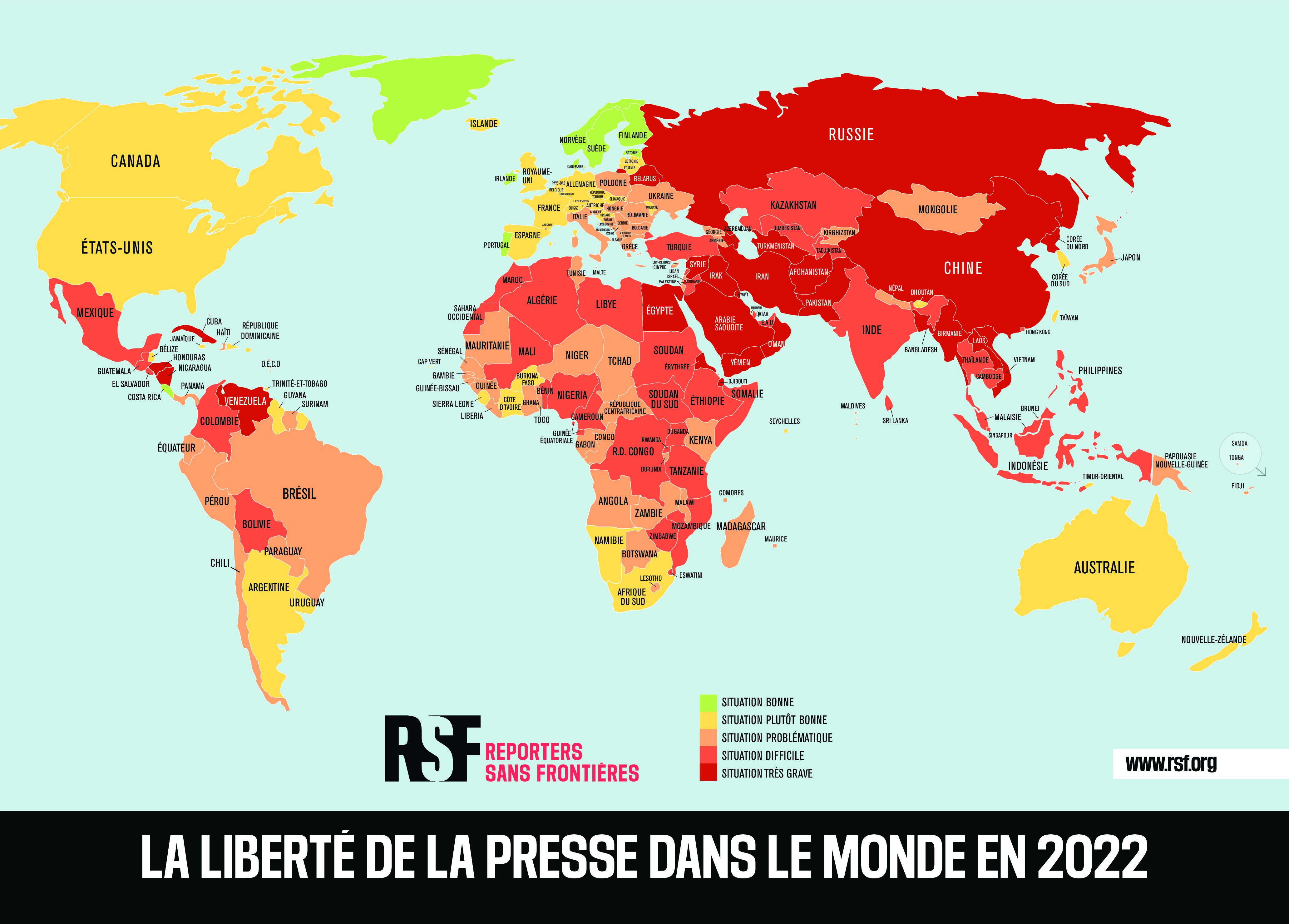 Classement mondial de la liberté de la presse 2022: la Suisse perd quatre places